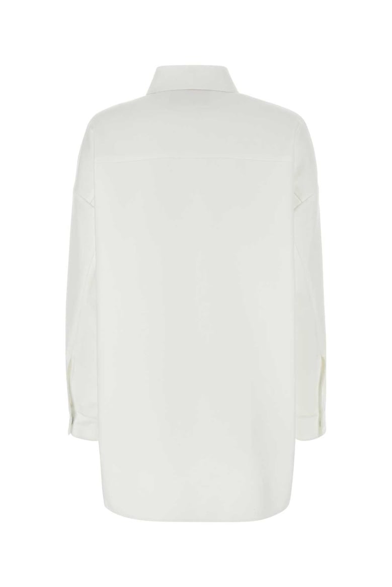 white cotton blend oversize shirt by Selfnex