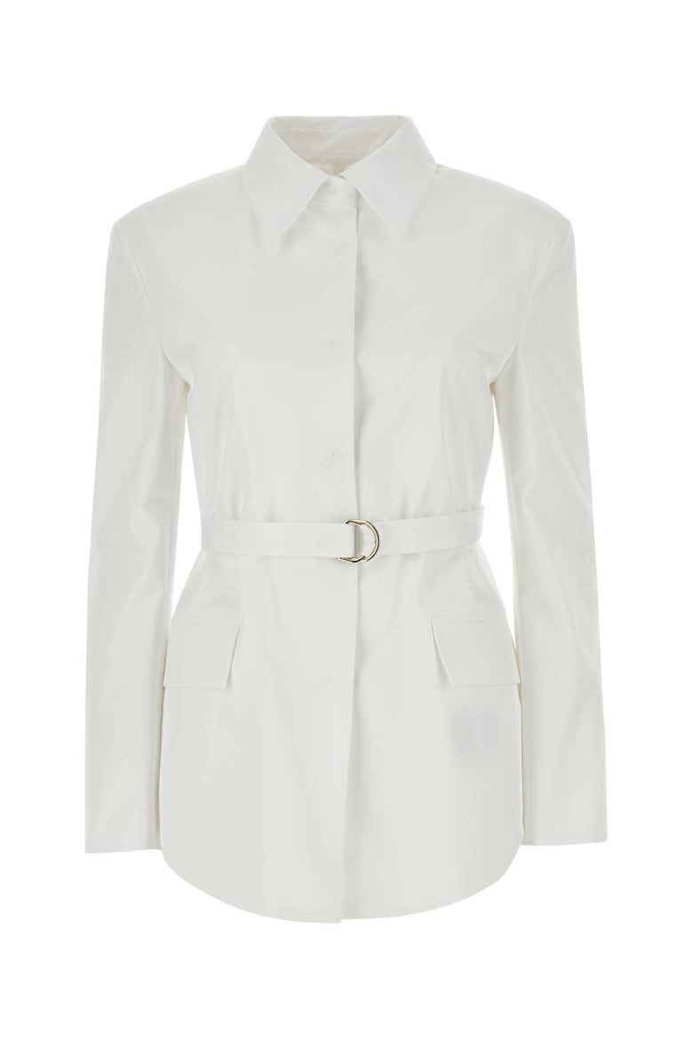 white poplin overcoat by Selfnex