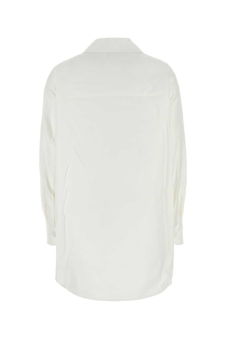 white cotton blend oversize jacket by Selfnex