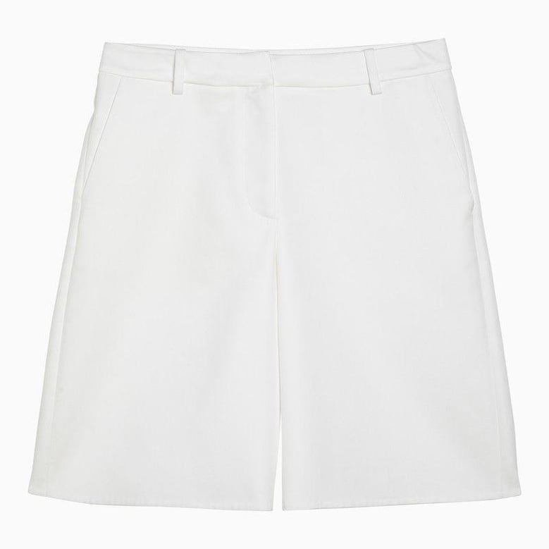 white cotton blend shorts by Selfnex