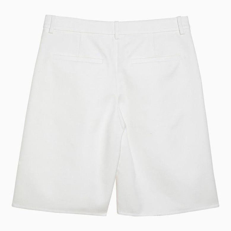 white cotton blend shorts by Selfnex