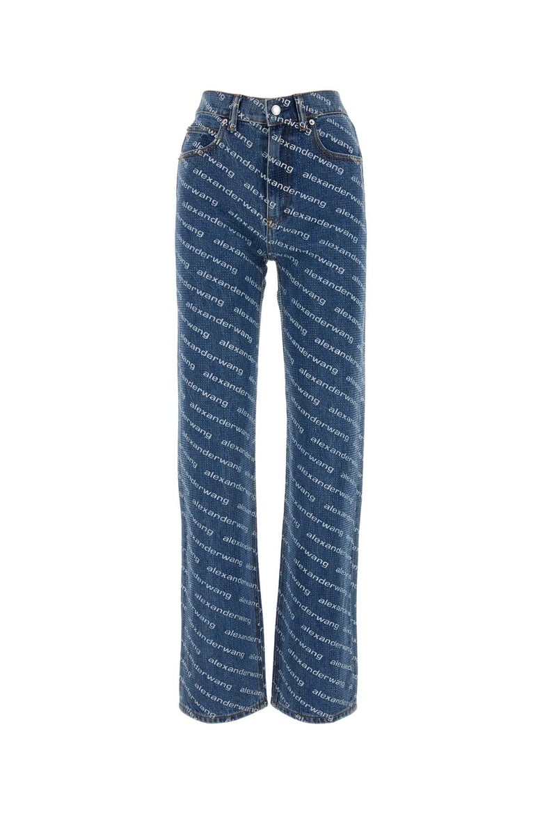 printed denim jeans by Selfnex