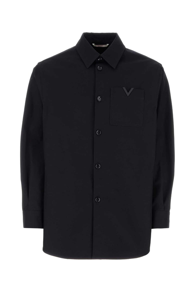 midnight blue stretch cotton shirt by Selfnex