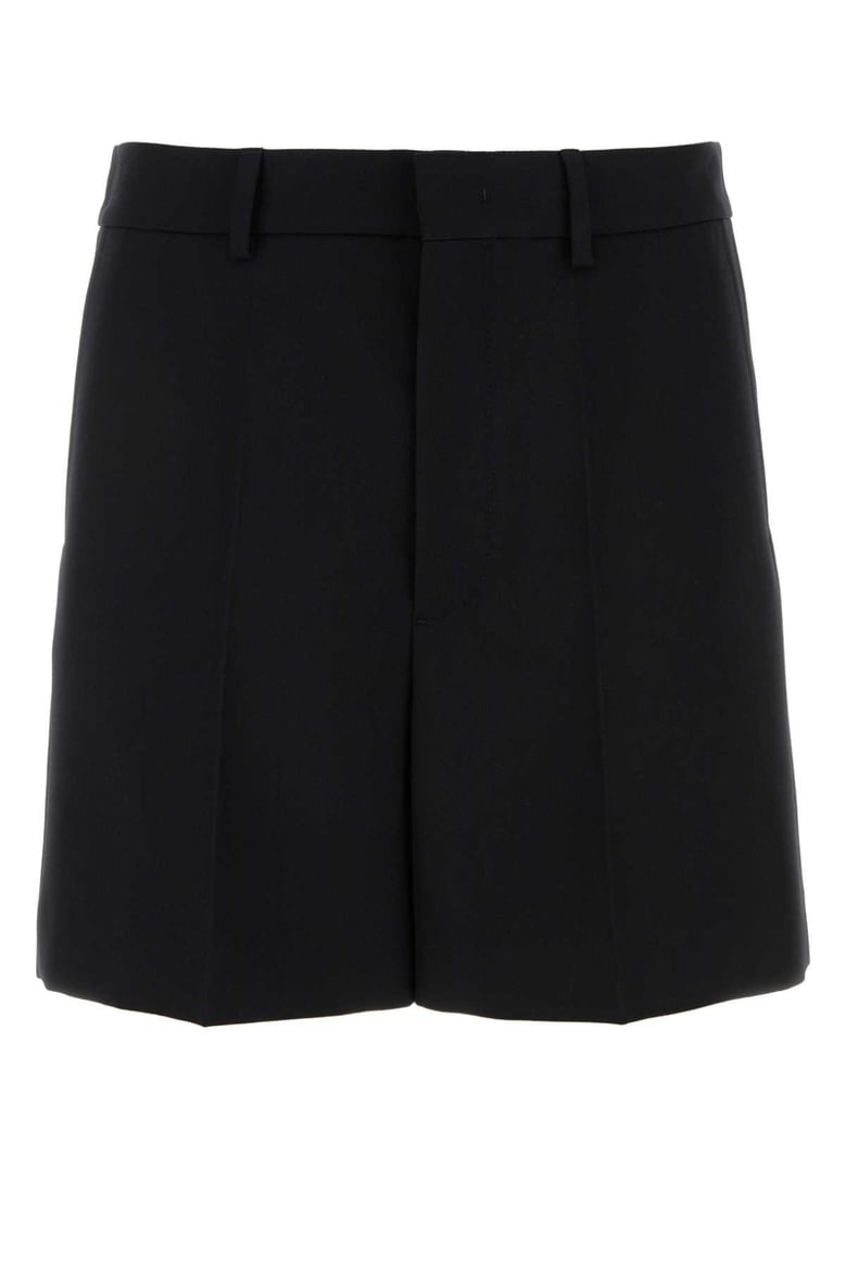 black wool bermuda shorts by Selfnex
