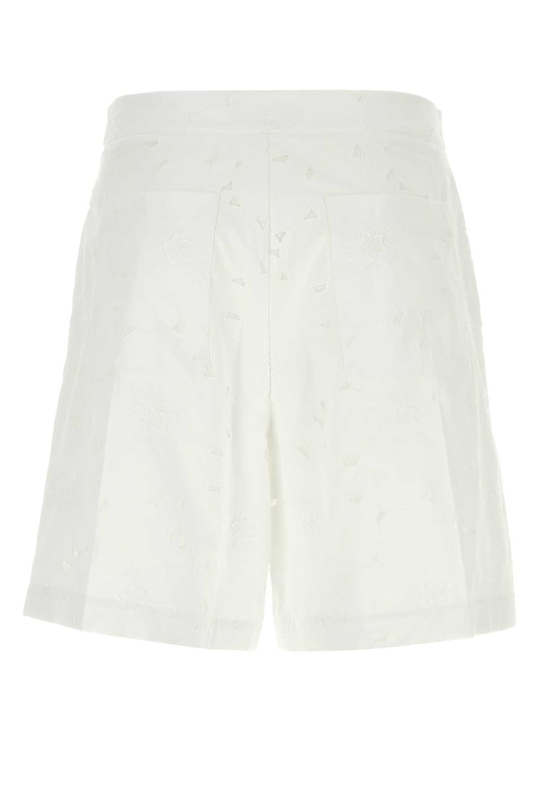 white cotton blend bermuda shorts by Selfnex