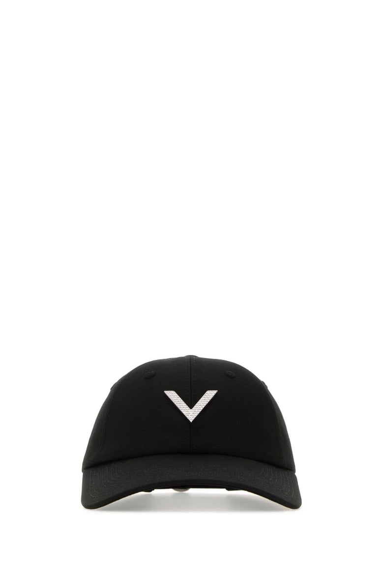 black stretch cotton baseball cap by Selfnex