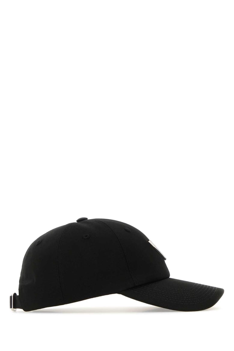 black stretch cotton baseball cap by Selfnex
