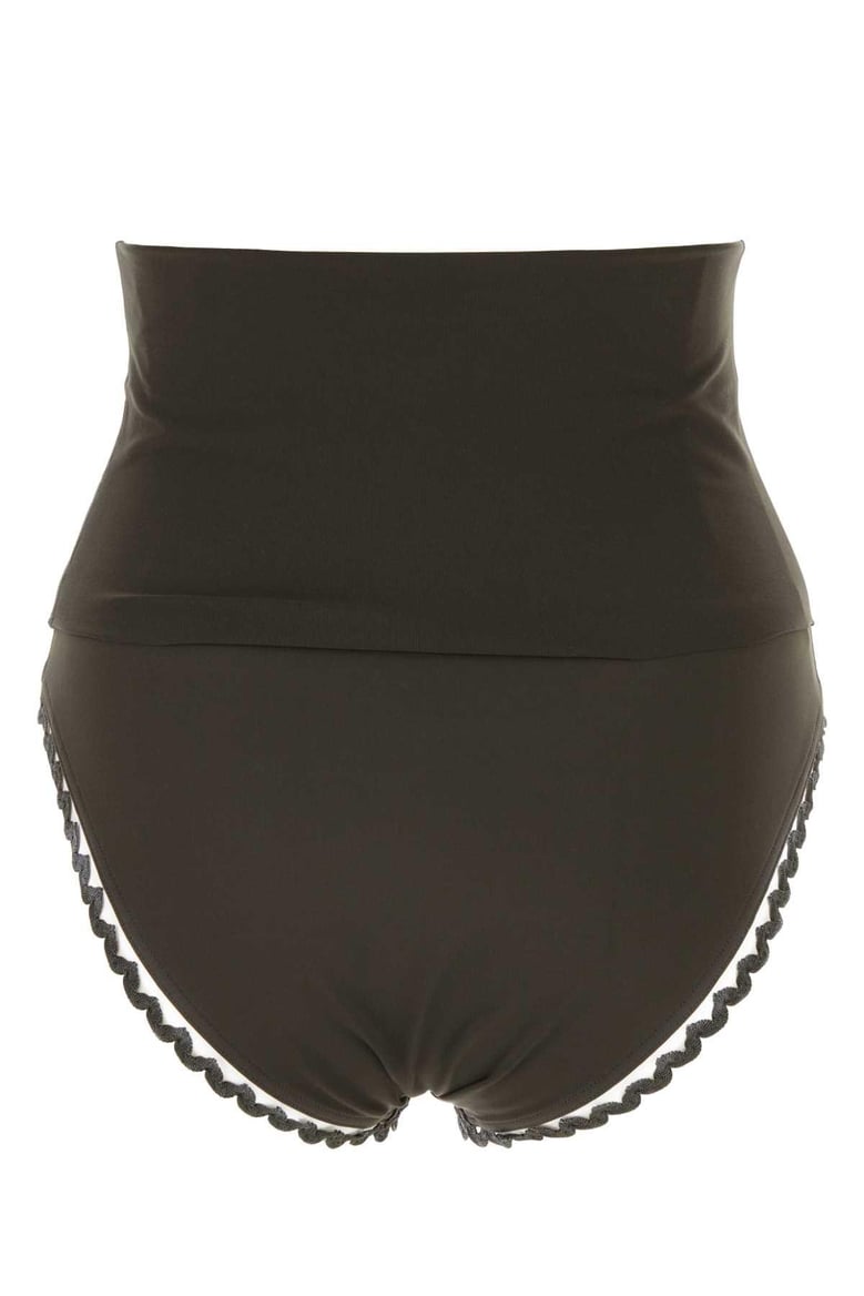 dark brown stretch nylon bikini bottom by Selfnex