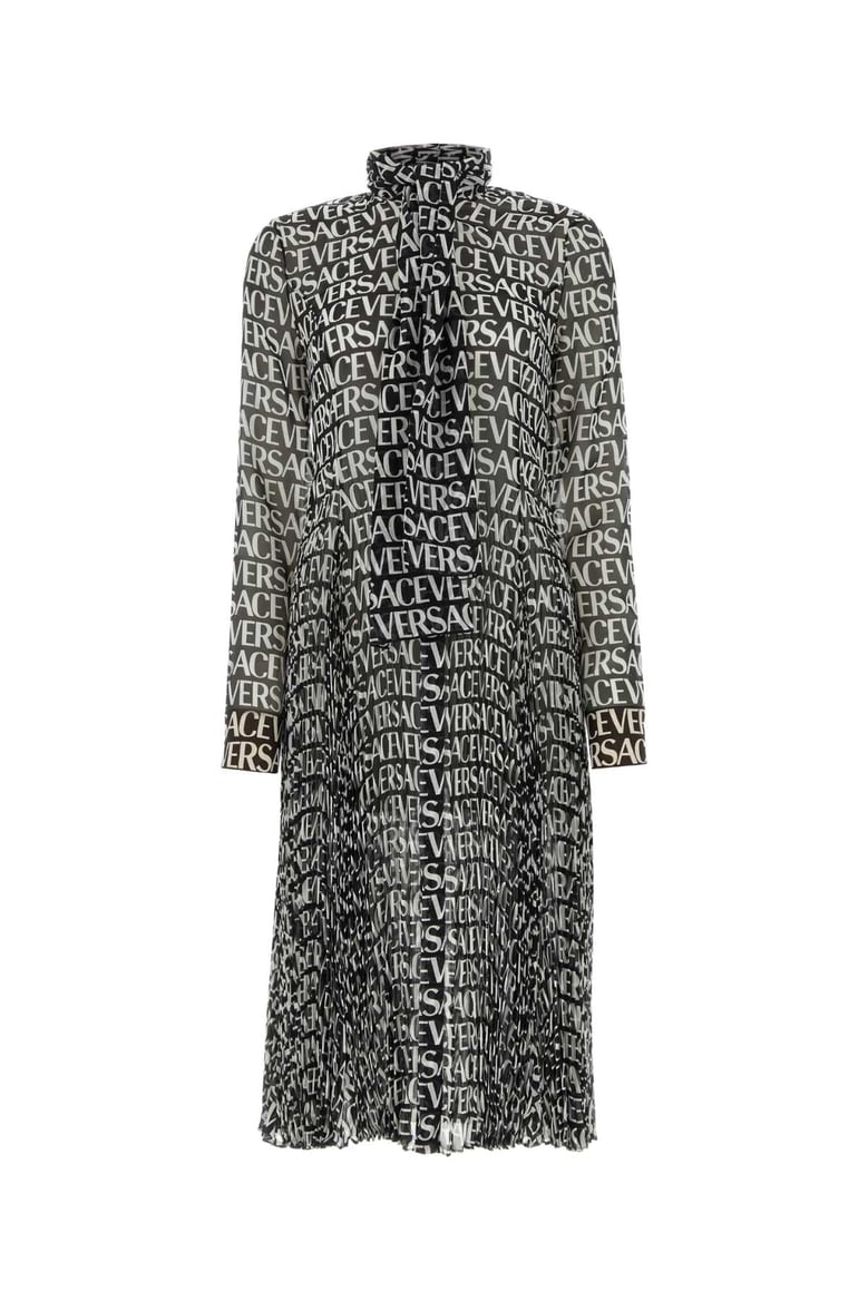 printed crepe shirt dress by Selfnex