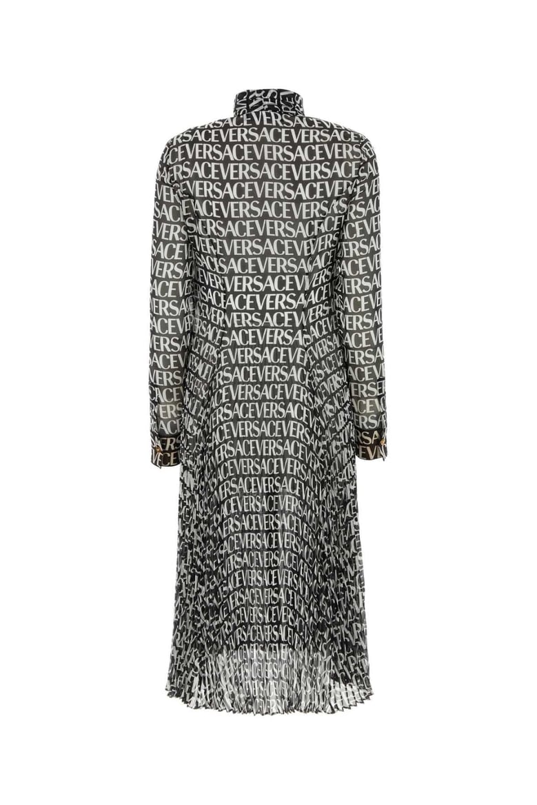 printed crepe shirt dress by Selfnex