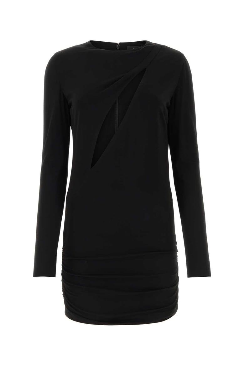 black stretch viscose mini dress by Selfnex
