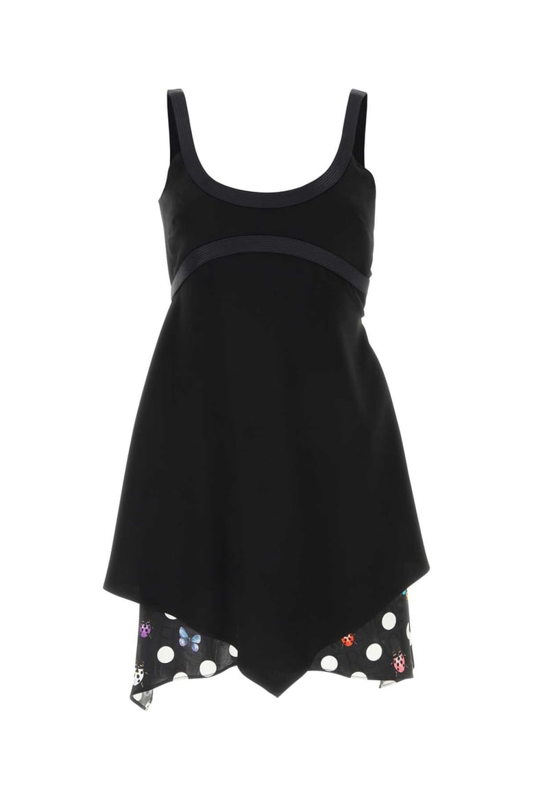 black acetate blend mini dress by Selfnex