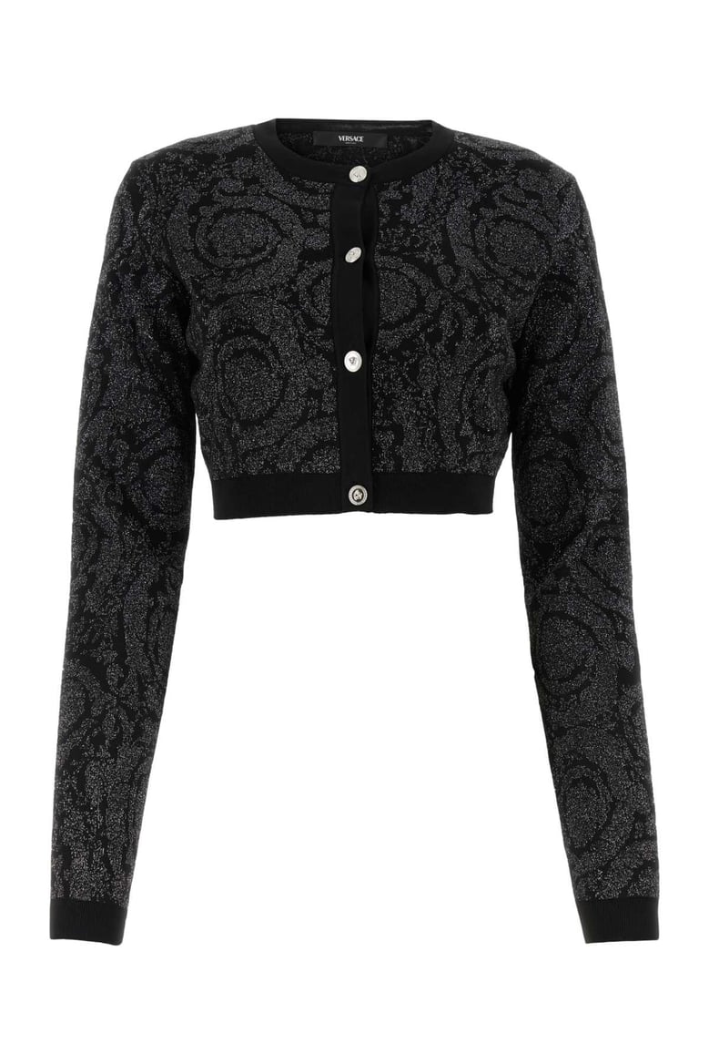 embroidered stretch viscose blend cardigan by Selfnex