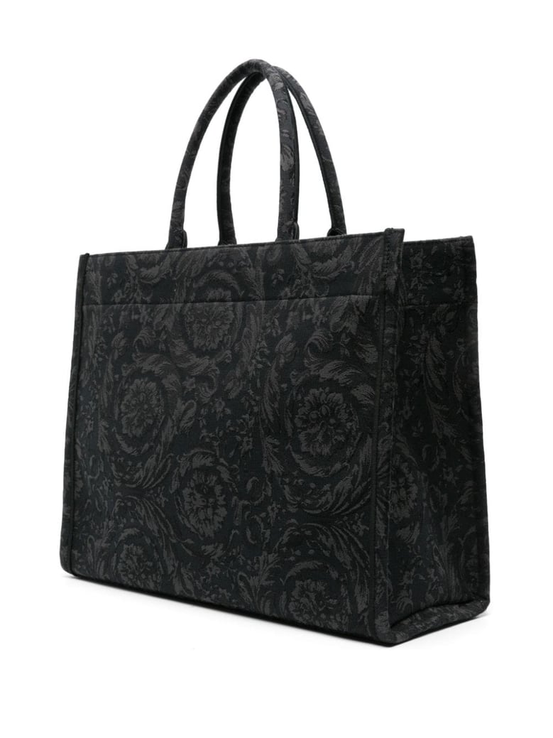 embroidered fabric big athena shopping bag by Selfnex