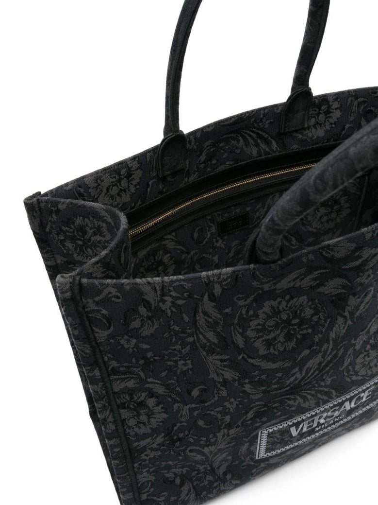 embroidered fabric big athena shopping bag by Selfnex