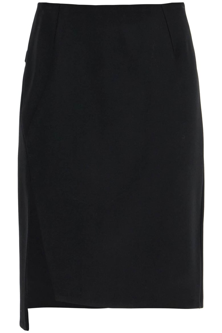 black stretch wool skirt by Selfnex
