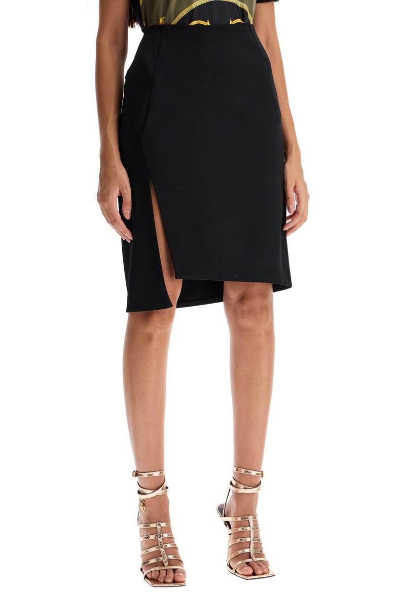 black stretch wool skirt by Selfnex