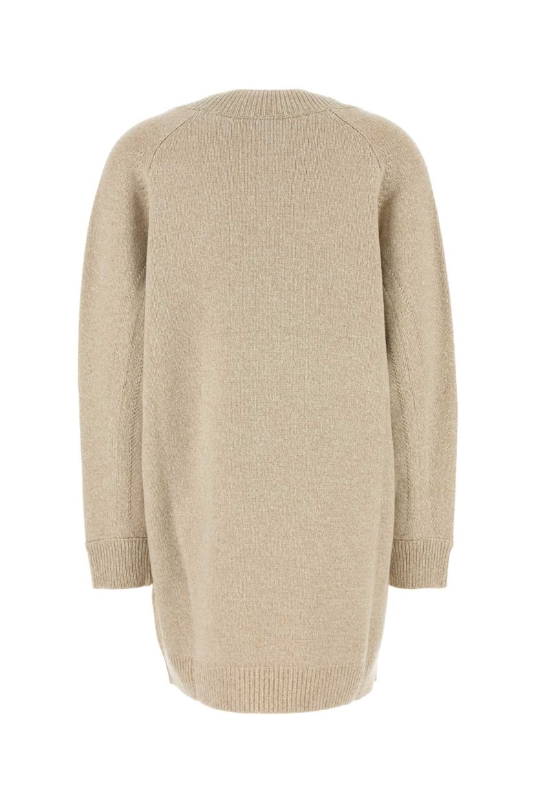 melange beige wool blend sweater dress by Selfnex