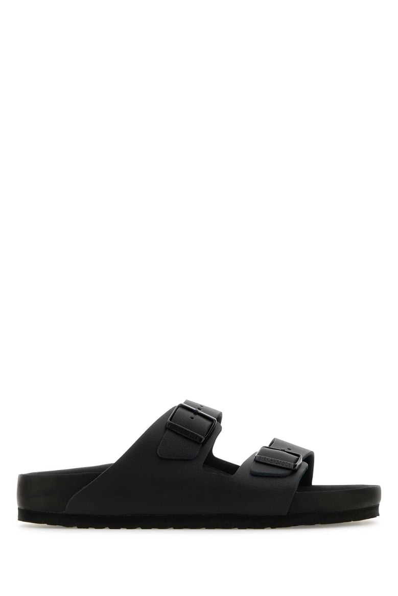 black leather arizona bs slippers by Selfnex