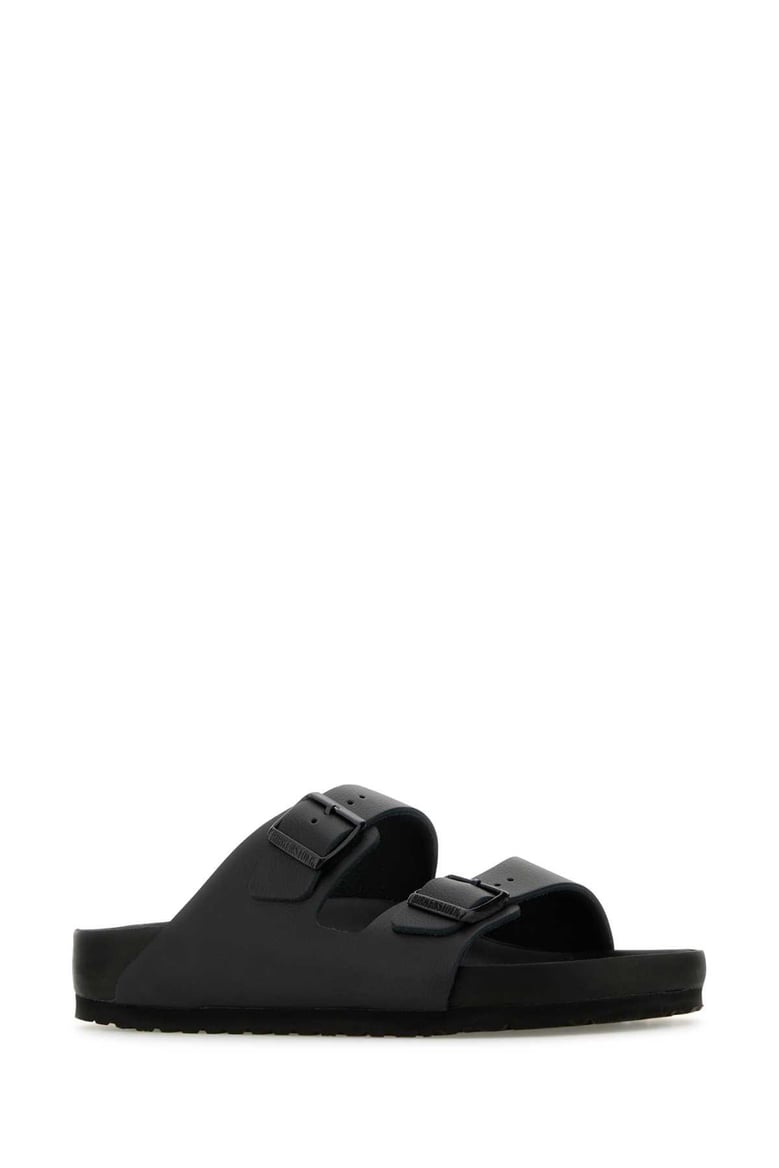 black leather arizona bs slippers by Selfnex