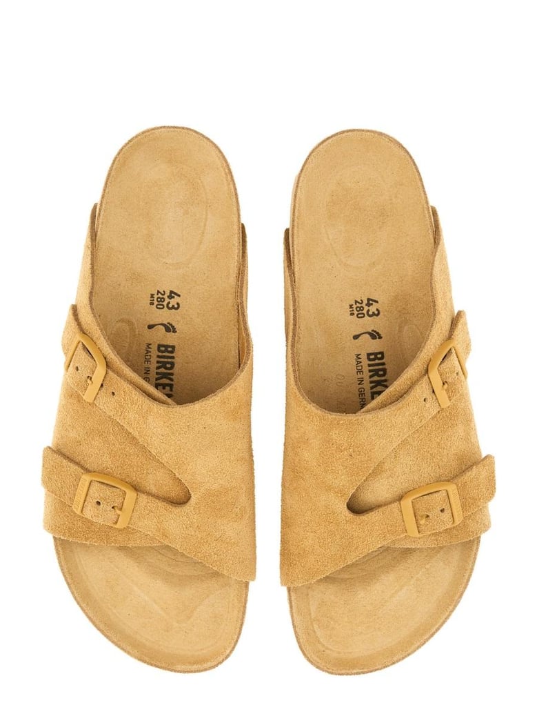 beige suede zã¼rich slippers by Selfnex