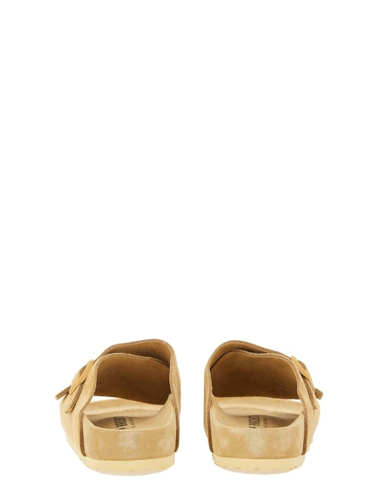 beige suede zã¼rich slippers by Selfnex