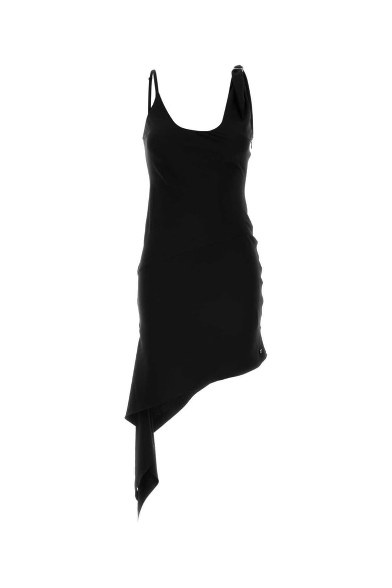 black polyester mini dress by Selfnex