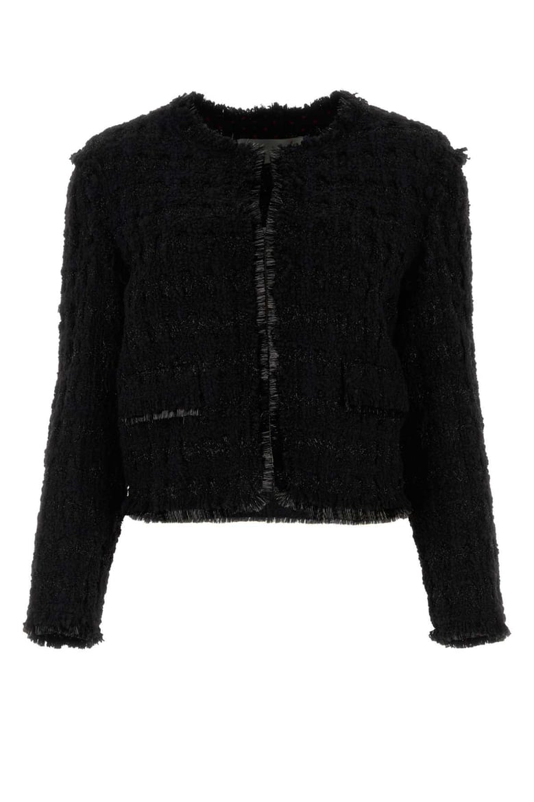 black tweed blazer by Selfnex