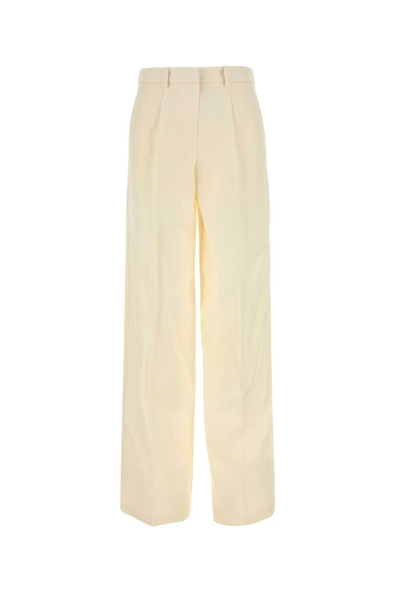cream wool blend wide-leg pant by Selfnex