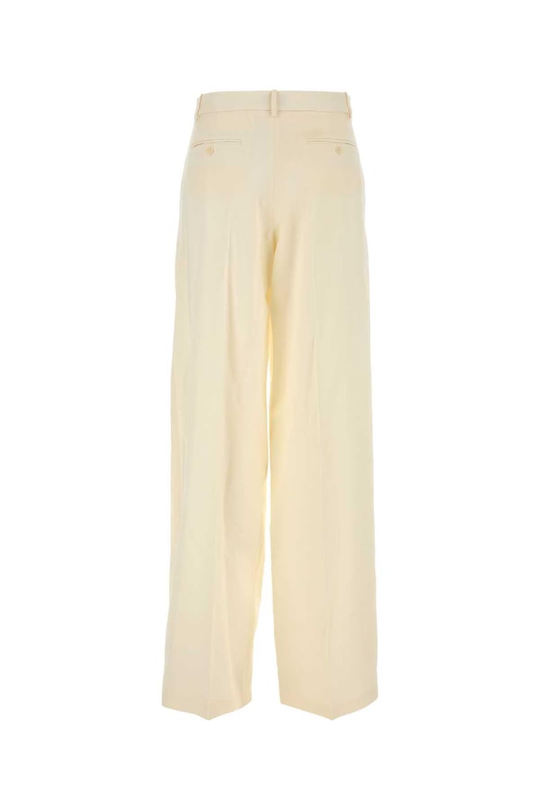 cream wool blend wide-leg pant by Selfnex