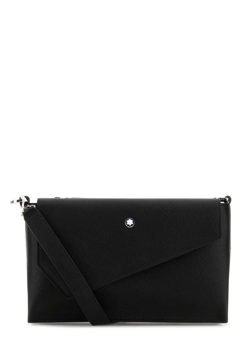 black leather crossbody bag by Selfnex