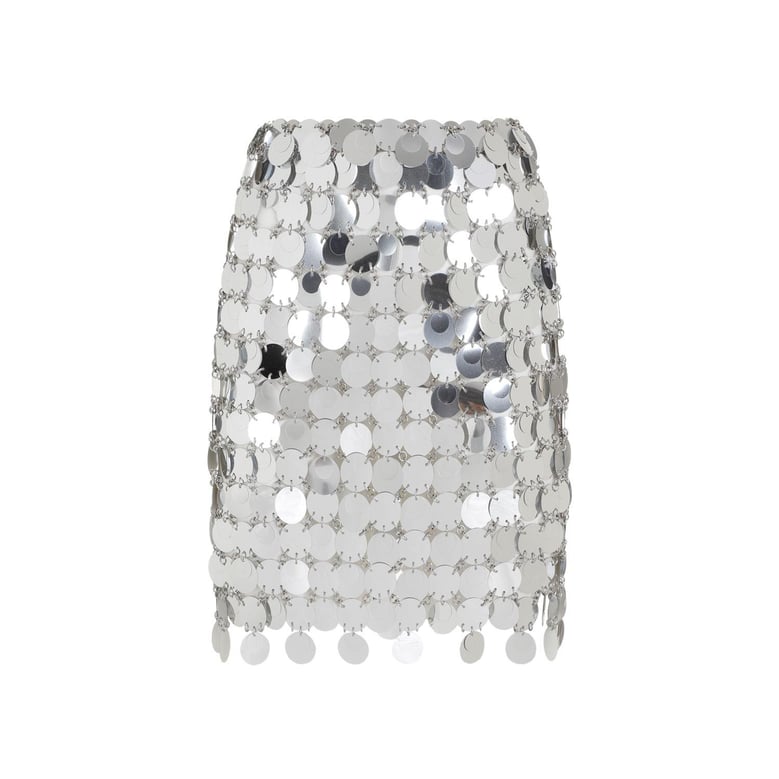 silver maxi sequins mini skirt by Selfnex