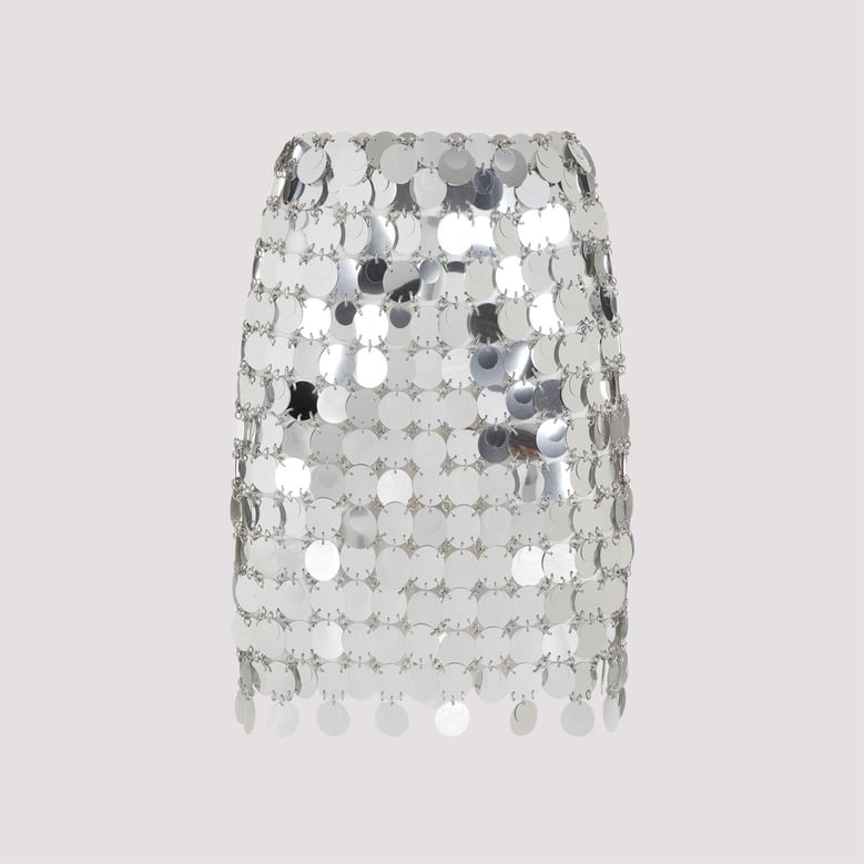 silver maxi sequins mini skirt by Selfnex
