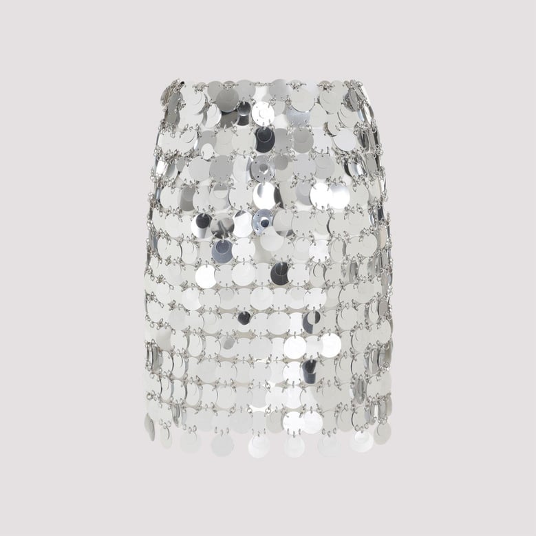 silver maxi sequins mini skirt by Selfnex