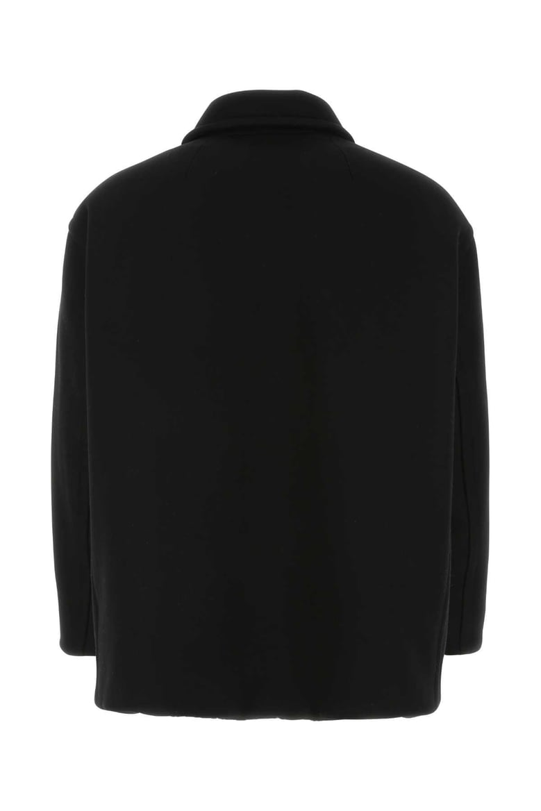 black wool blend coat by Selfnex