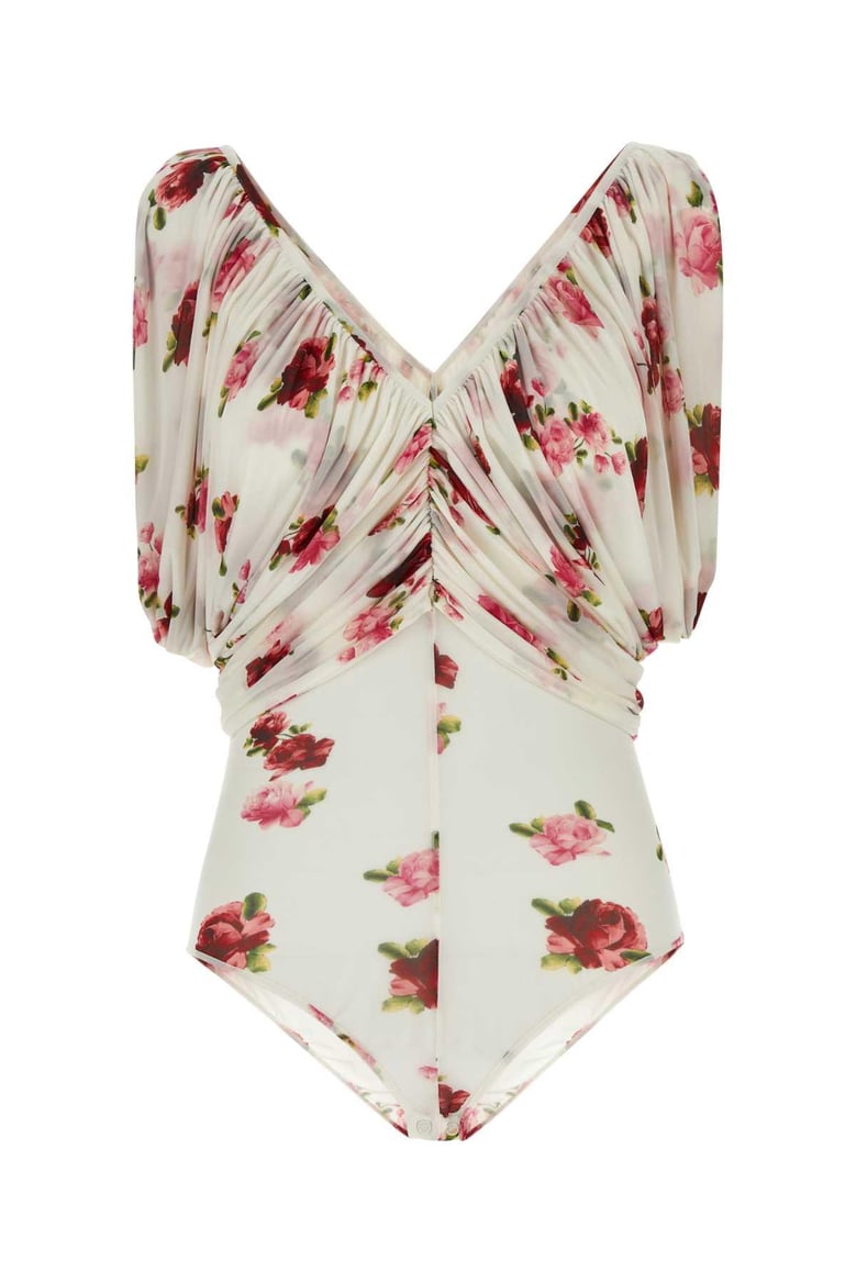 printed jersey bodysuit by Selfnex