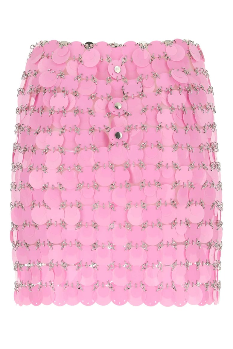 pink maxi sequins mini skirt by Selfnex