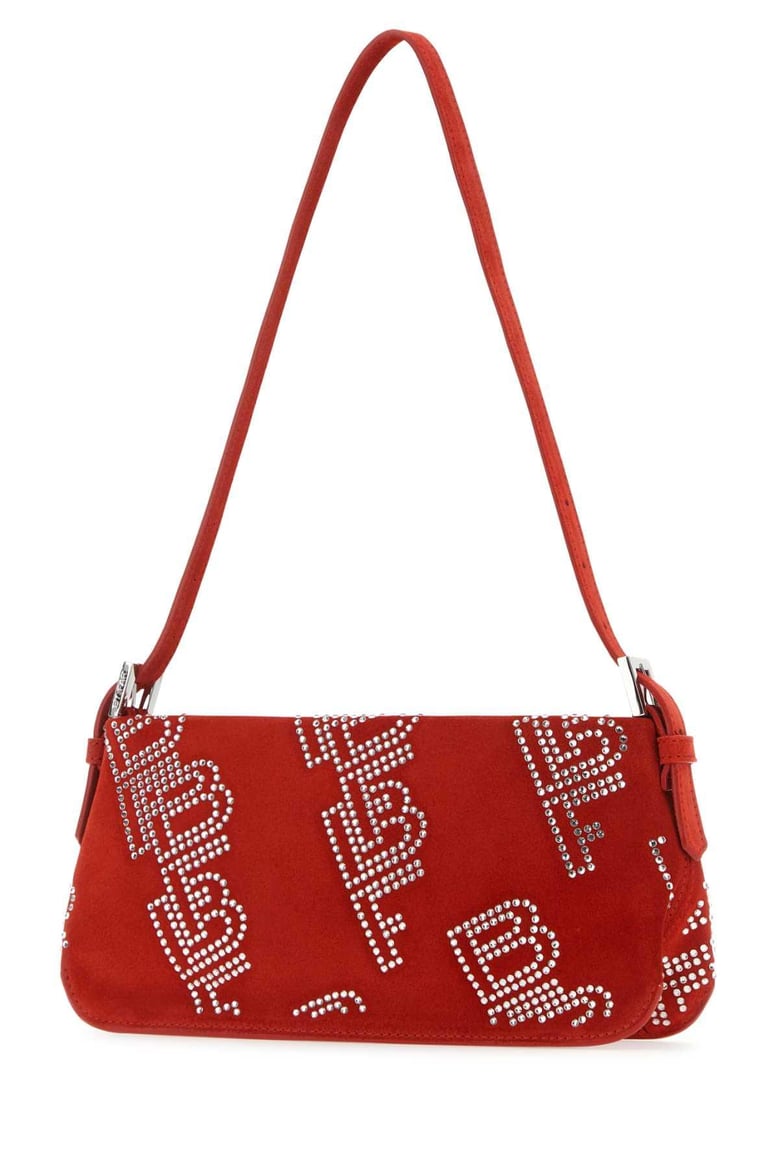 embellished suede dulce shoulder bag by Selfnex