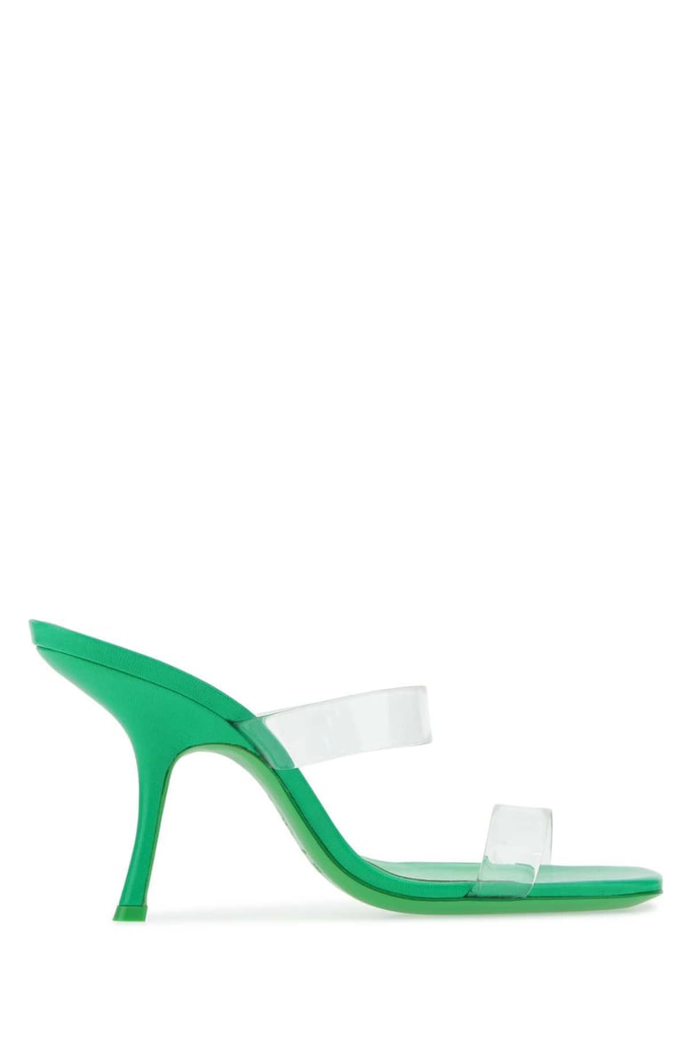 grass green clara mules by Selfnex
