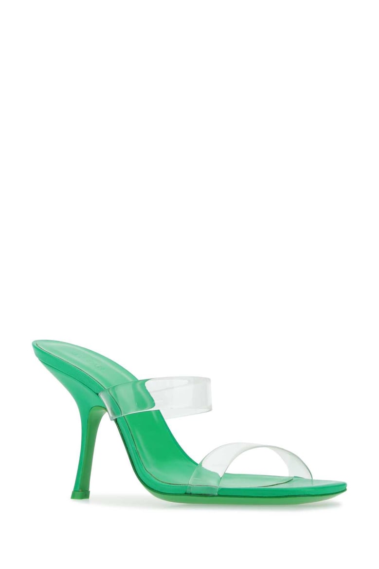 grass green clara mules by Selfnex