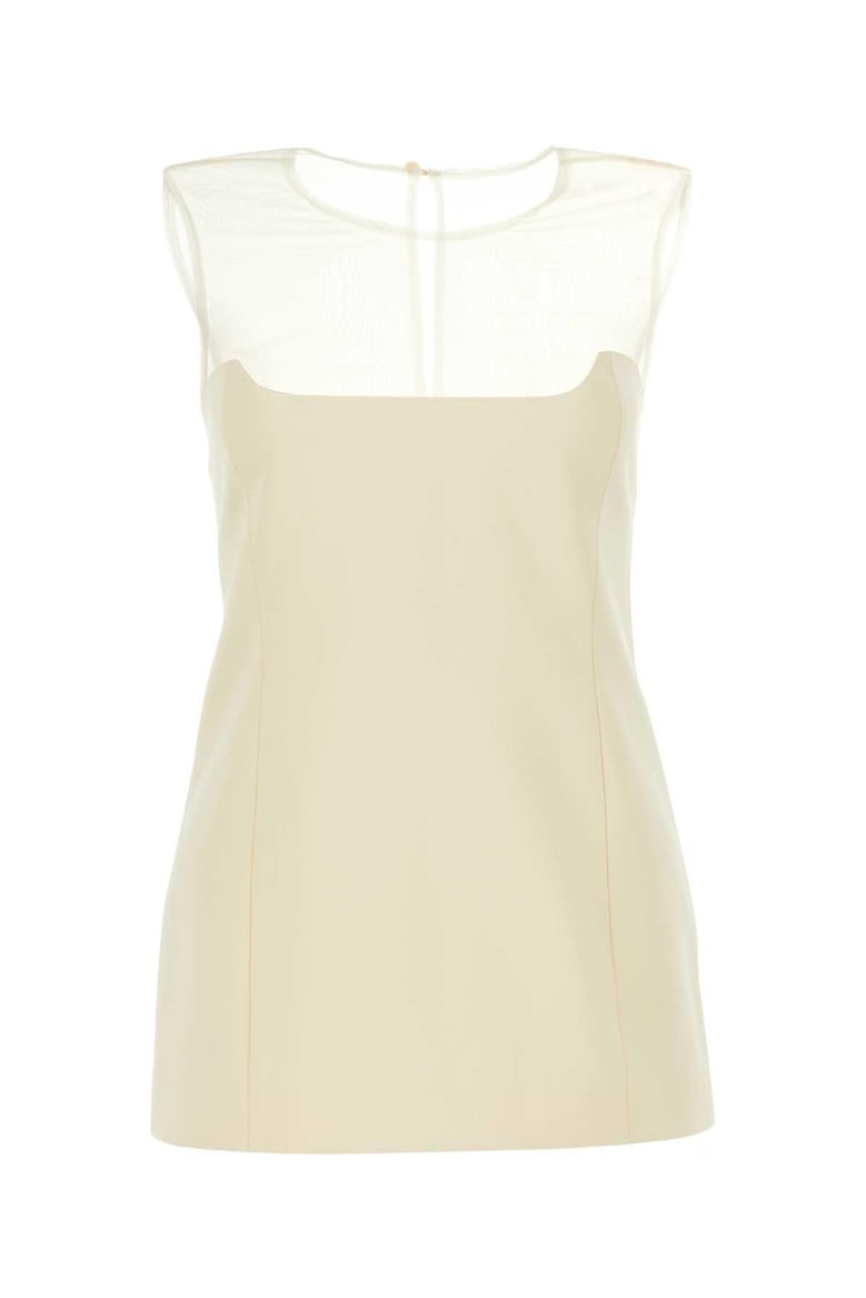 ivory cotton blend top by Selfnex