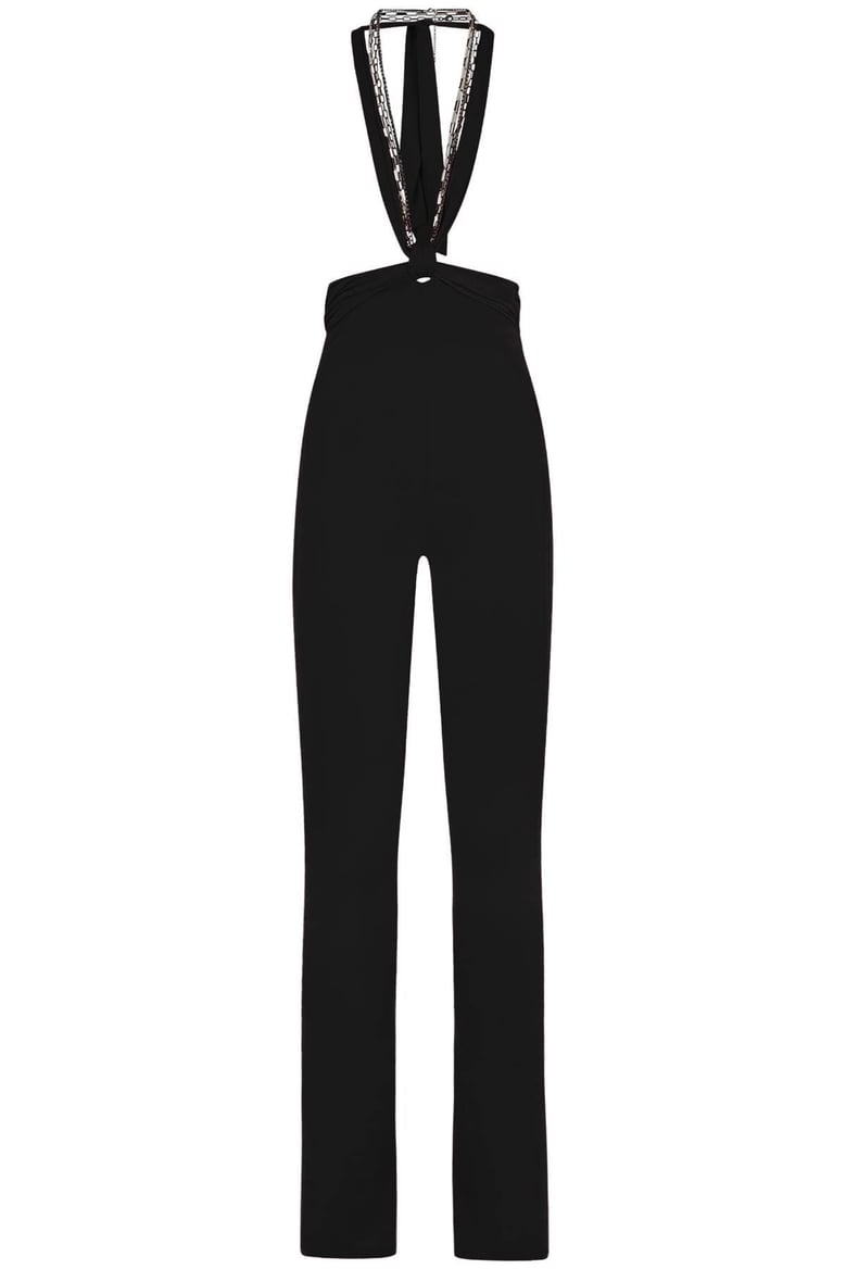 black stretch polyester ruby pant by Selfnex