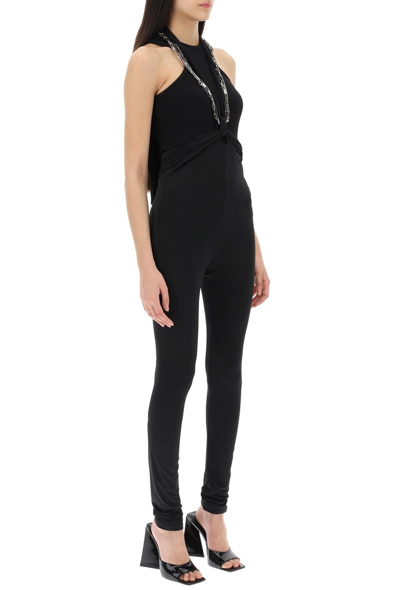black stretch polyester ruby pant by Selfnex