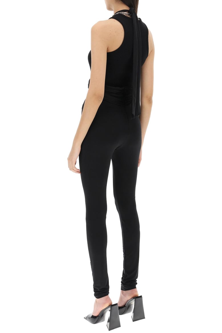 black stretch polyester ruby pant by Selfnex