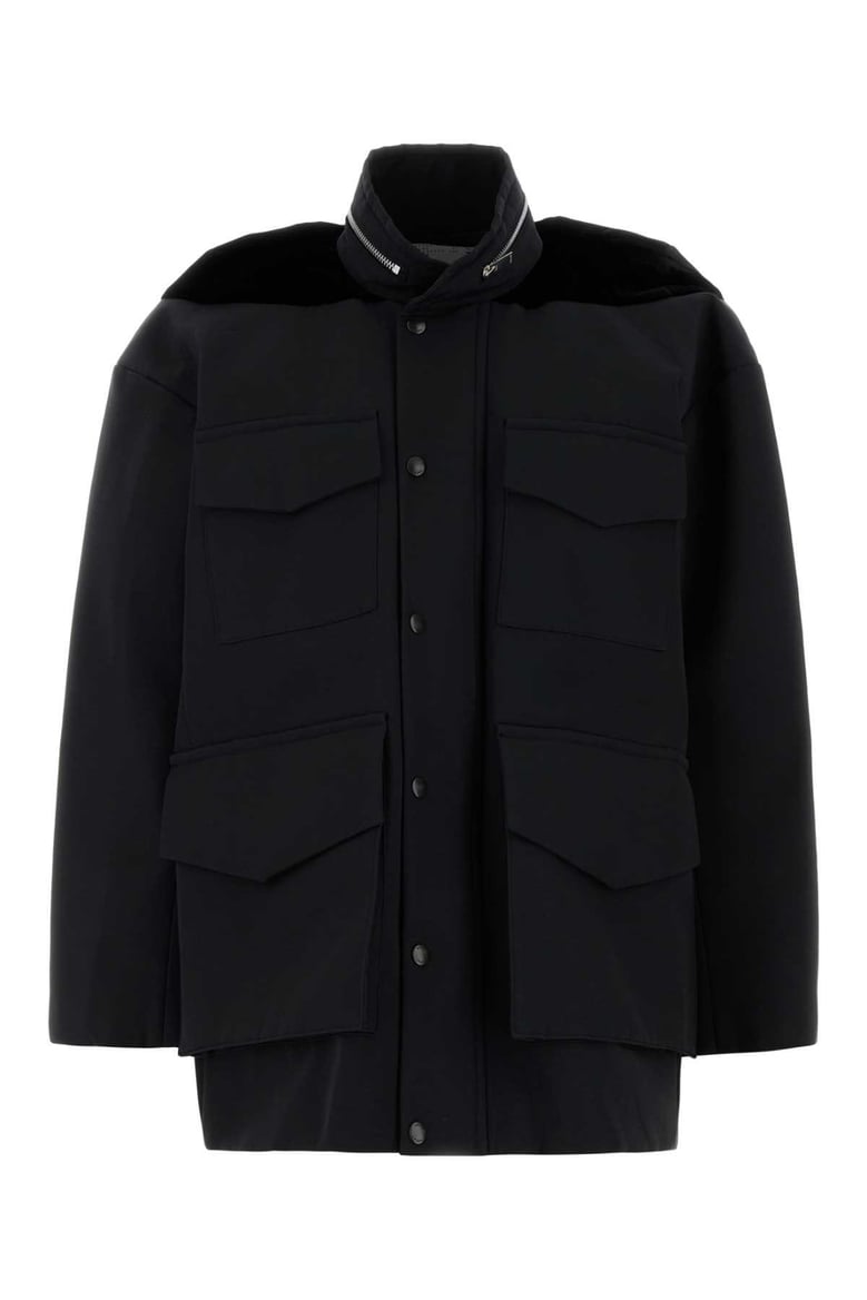 black grosgrain oversize jacket by Selfnex