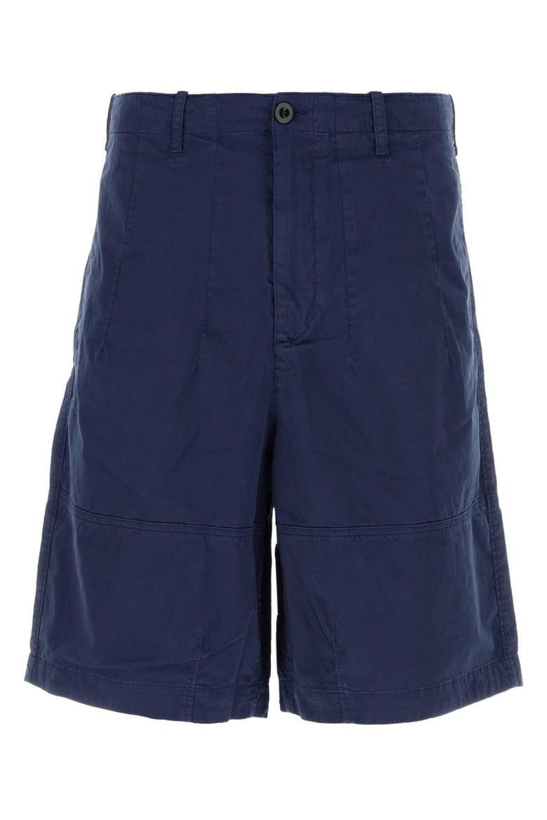 blue stretch cotton bermuda shorts by Selfnex