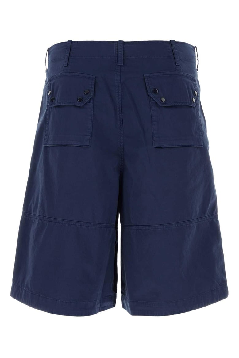 blue stretch cotton bermuda shorts by Selfnex
