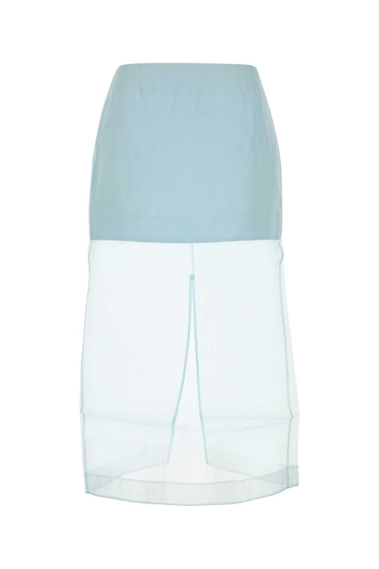 pastel light blue organza crush layered skirt by Selfnex