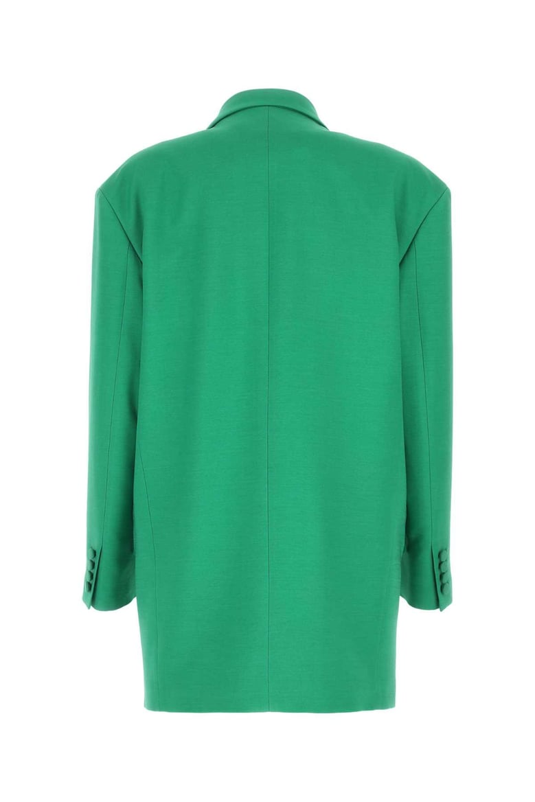 green crepe couture oversize blazer by Selfnex