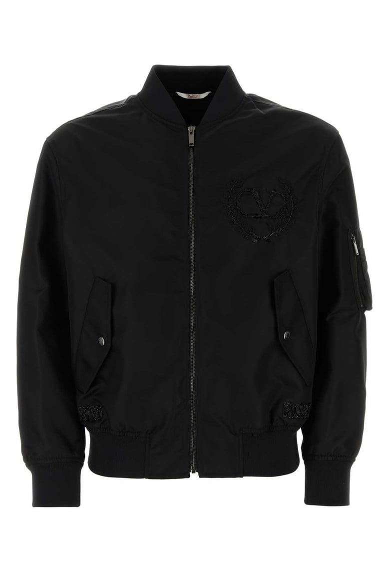 black nylon bomber jacket by Selfnex